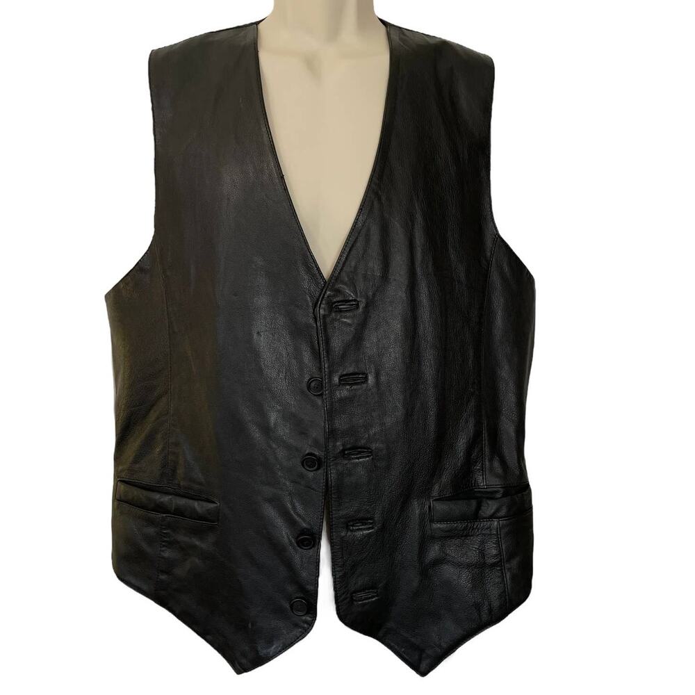 Wilsons Leather Classic Black Button-Up Vest